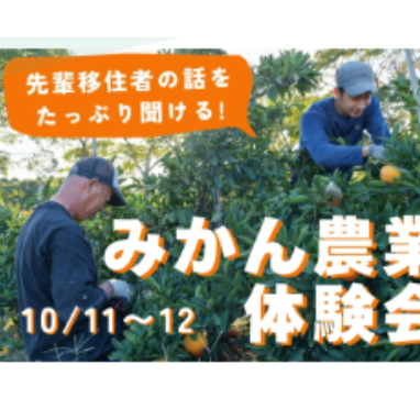 移住の決め手は?どうして農業?先輩移住者の実体験をたっぷり聞ける「みかん農業体験会」@御浜町 10月11〜12日(土日)